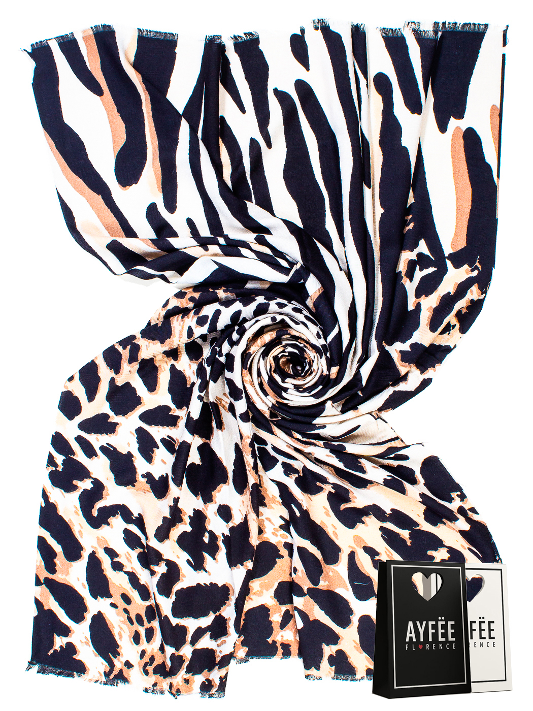 STOLA STAMPA ANIMALIER CM 90X180 100%VI MADE IN PRC  